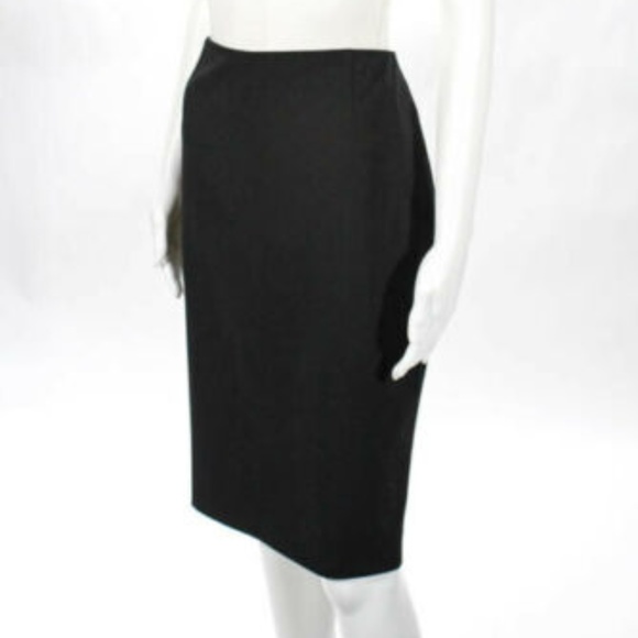 Elie Tahari Striped Zip Slit Knee Length Skirt 8 - Picture 2 of 5
